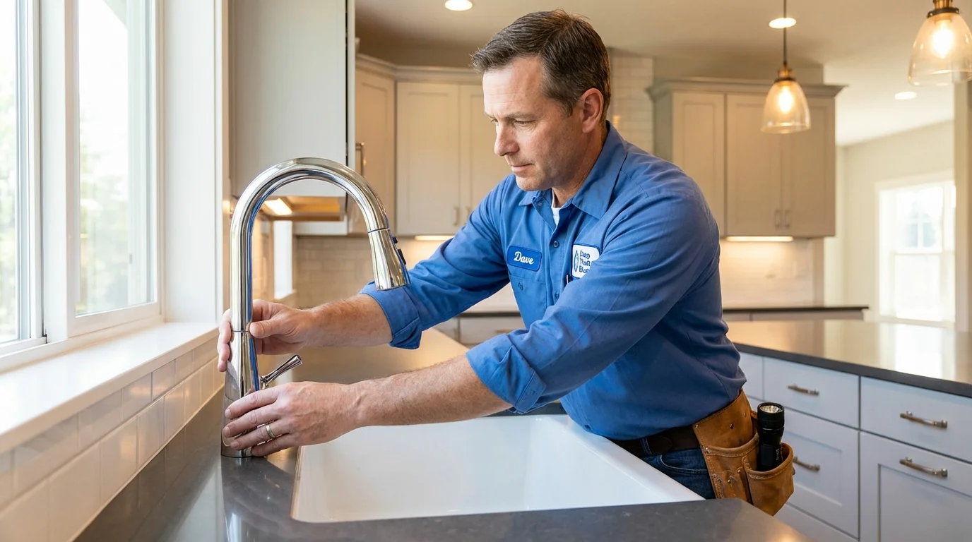 Kitchen faucet installation by Johns Plumbing LLC in Addis