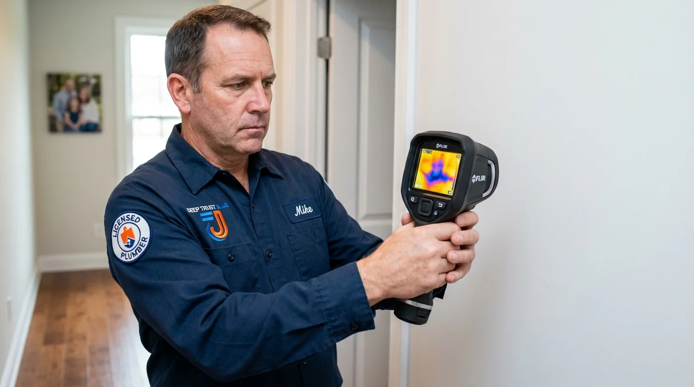 Thermal imaging leak detection by Johns Plumbing LLC in Addis